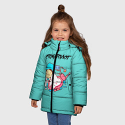 Куртка зимняя для девочки Стоматолог, цвет: 3D-черный — фото 2