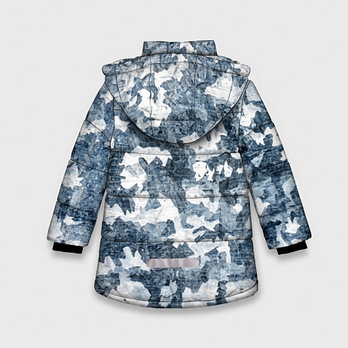 Зимняя куртка для девочки Камуфляж: зимний / 3D-Черный – фото 2