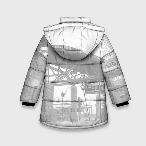 Зимняя куртка для девочки GTA SanAndreas / 3D-Черный – фото 2