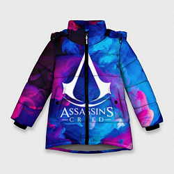 Куртка зимняя для девочки ASSASSINS CREED, цвет: 3D-светло-серый