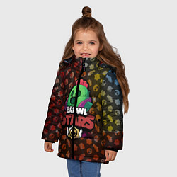 Куртка зимняя для девочки BRAWL STARS:SPIKE, цвет: 3D-черный — фото 2