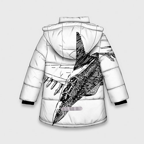 Зимняя куртка для девочки ВВС России / 3D-Черный – фото 2