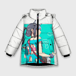 Куртка зимняя для девочки Ibuki Mioda, цвет: 3D-черный