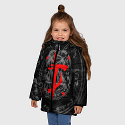 Куртка зимняя для девочки DOOM, цвет: 3D-светло-серый — фото 2