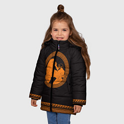 Куртка зимняя для девочки Греко-римская борьба, цвет: 3D-черный — фото 2