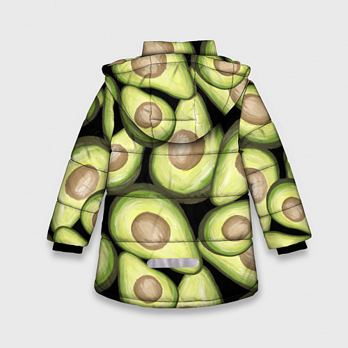 Зимняя куртка для девочки Avocado background / 3D-Черный – фото 2