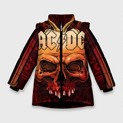 Куртка зимняя для девочки ACDC, цвет: 3D-черный