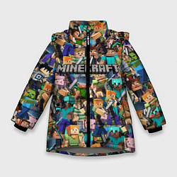Куртка зимняя для девочки MINECRAFT ПЕРСОНАЖИ, цвет: 3D-светло-серый