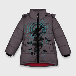 Куртка зимняя для девочки Черный ворон, цвет: 3D-красный
