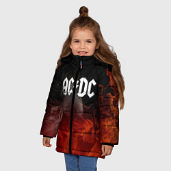 Куртка зимняя для девочки AC DC, цвет: 3D-черный — фото 2