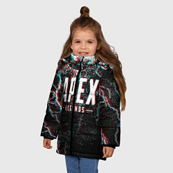 Куртка зимняя для девочки APEX LEGENDS GLITCH, цвет: 3D-черный — фото 2