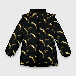 Куртка зимняя для девочки Karambit и Desert eagle, цвет: 3D-черный