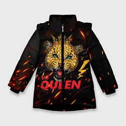 Куртка зимняя для девочки The Queen, цвет: 3D-черный