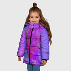 Куртка зимняя для девочки Billie Glitch Пастель, цвет: 3D-черный — фото 2