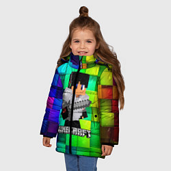 Куртка зимняя для девочки Minecraft Майнкрафт, цвет: 3D-черный — фото 2