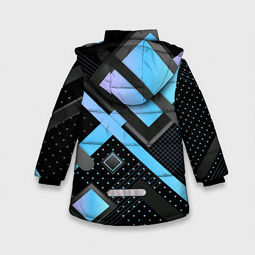 Зимняя куртка для девочки Modern Geometry / 3D-Черный – фото 2
