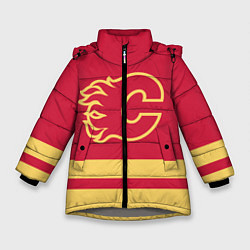 Куртка зимняя для девочки Калгари Флэймз, цвет: 3D-светло-серый