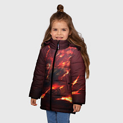 Куртка зимняя для девочки Танджиро Камадо, цвет: 3D-светло-серый — фото 2