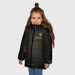 Куртка зимняя для девочки PORSCHEспина, цвет: 3D-черный — фото 2