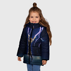 Куртка зимняя для девочки ГРОЗНЫЙ КОШАК, цвет: 3D-черный — фото 2