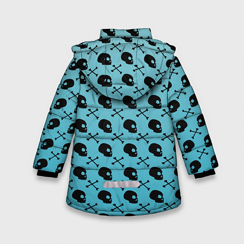 Зимняя куртка для девочки Череп и кости / 3D-Черный – фото 2