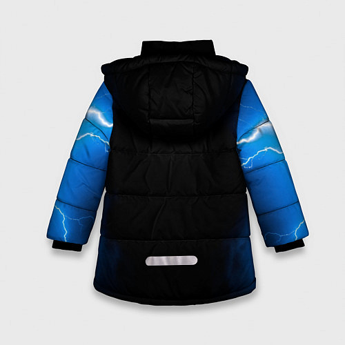 Зимняя куртка для девочки Грозовой кошакгромовержец / 3D-Черный – фото 2