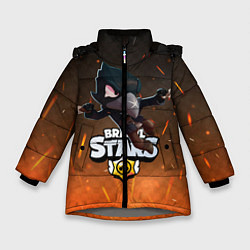 Куртка зимняя для девочки Brawl Stars Crow Ворон, цвет: 3D-светло-серый