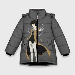 Куртка зимняя для девочки Osamu Dazai, цвет: 3D-черный