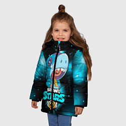 Куртка зимняя для девочки Brawl stars leon shark, цвет: 3D-красный — фото 2