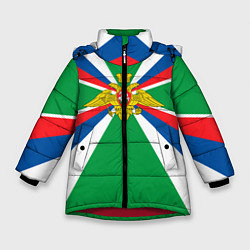 Куртка зимняя для девочки Пограничные Войска, цвет: 3D-красный