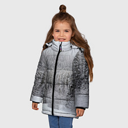 Куртка зимняя для девочки Зимняя природа, цвет: 3D-черный — фото 2