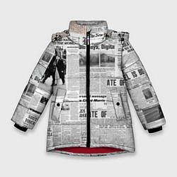 Зимняя куртка для девочки Газета Newspaper
