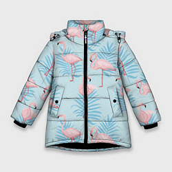 Зимняя куртка для девочки Арт с розовым фламинго