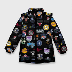 Куртка зимняя для девочки NBA Pattern, цвет: 3D-черный