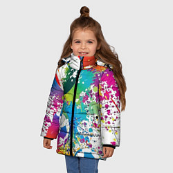 Куртка зимняя для девочки Football Paints, цвет: 3D-светло-серый — фото 2