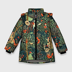 Куртка зимняя для девочки Abstraction Pattern, цвет: 3D-светло-серый