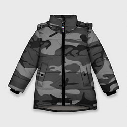 Куртка зимняя для девочки Военный камуфляж, цвет: 3D-светло-серый