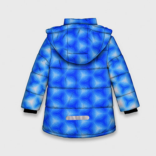 Зимняя куртка для девочки Синие соты / 3D-Черный – фото 2