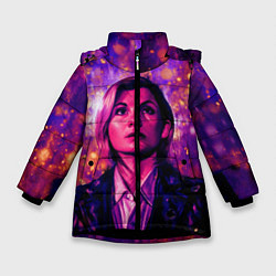 Куртка зимняя для девочки DOCTOR WHO, цвет: 3D-черный