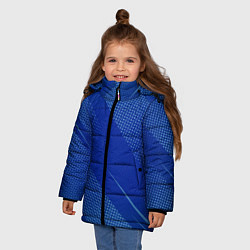 Куртка зимняя для девочки Линейная Абстракция, цвет: 3D-черный — фото 2