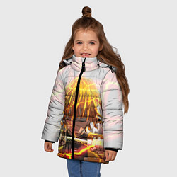Куртка зимняя для девочки KIMETSU NO YAIBA, цвет: 3D-черный — фото 2