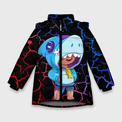 Куртка зимняя для девочки Brawl Stars Leon Skin Shark, цвет: 3D-светло-серый