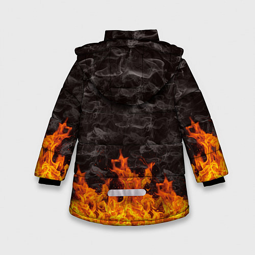 Зимняя куртка для девочки Вечеринка у скелетов / 3D-Черный – фото 2
