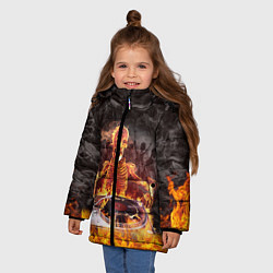 Куртка зимняя для девочки Вечеринка у скелетов, цвет: 3D-черный — фото 2