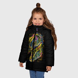 Куртка зимняя для девочки Тираннозавр Рекс, цвет: 3D-красный — фото 2
