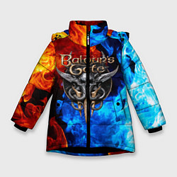 Куртка зимняя для девочки BALDURS GATE, цвет: 3D-черный