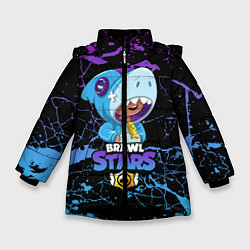 Куртка зимняя для девочки Brawl Stars Leon Shark, цвет: 3D-черный