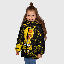 Куртка зимняя для девочки Brawl Stars Leon Duck, цвет: 3D-черный — фото 2