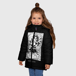 Куртка зимняя для девочки Клинок, рассекающий демонов, цвет: 3D-светло-серый — фото 2