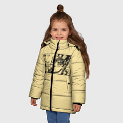 Куртка зимняя для девочки Невероятные приключения джоджо, цвет: 3D-черный — фото 2